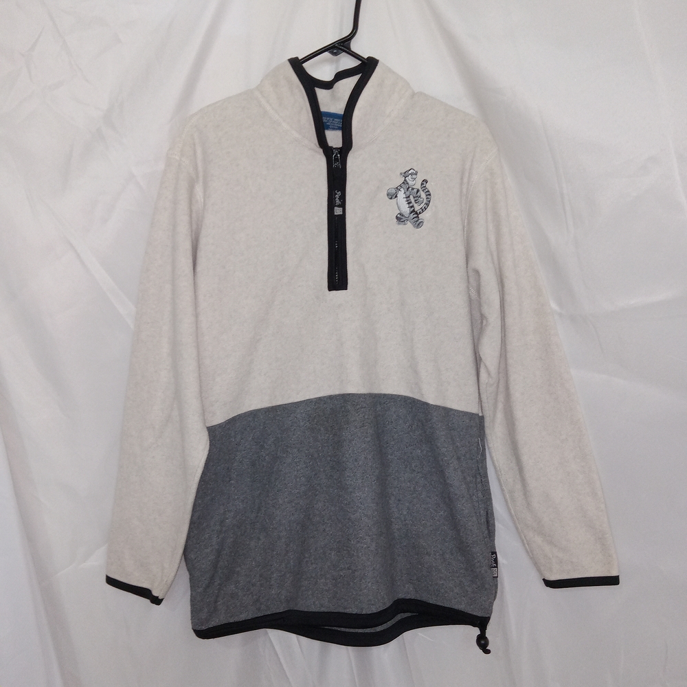 Disney Pooh Oatmeal Quarter-Zip Pullover Sweatshirt Women’s S Oversized